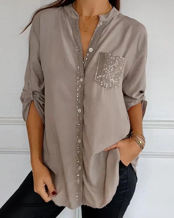 Begoña® | Fashionable Women'S Blouse With Sequin Pocket