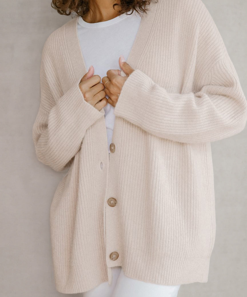 June | Women's Oversized Button-Front Cardigan