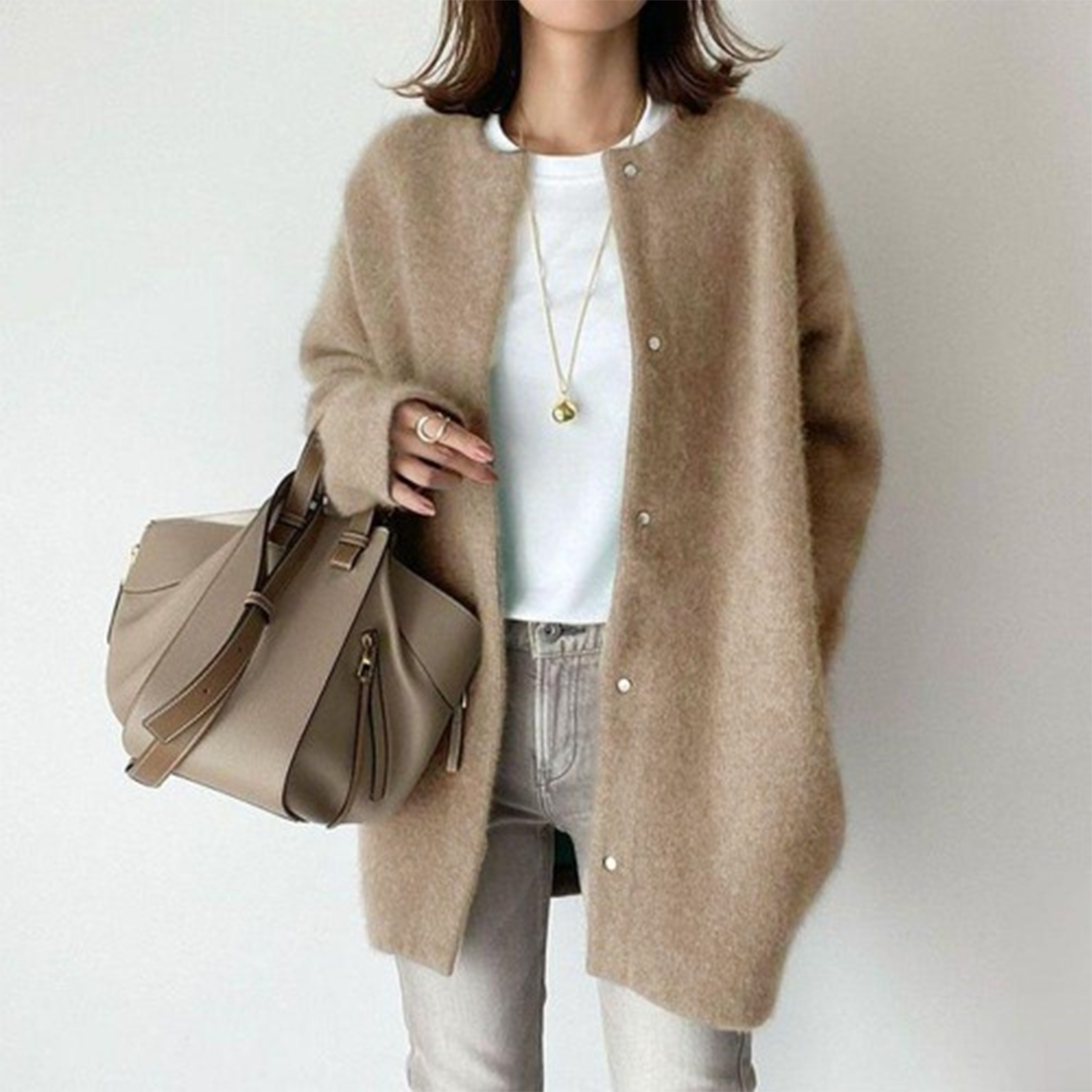 Cristina | long cardigan with press studs
