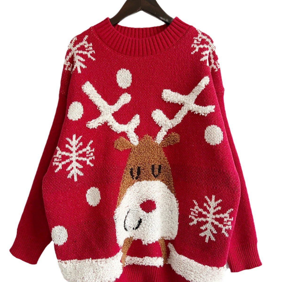 Berenice® | Red reindeer embroidered Christmas sweater