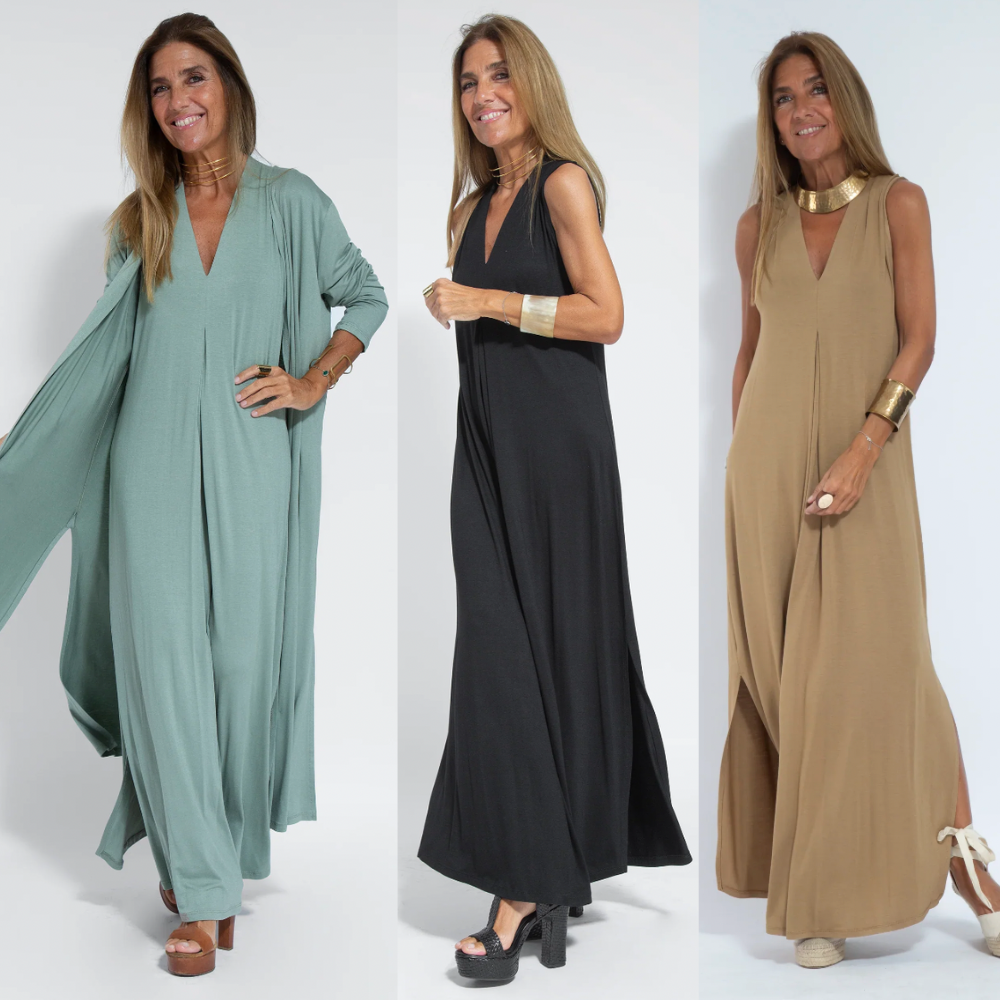 Ana Maria® | Set Of Long Slimming Dress And Vest