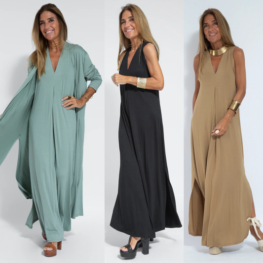 Ana Maria® | Set Of Long Slimming Dress And Vest