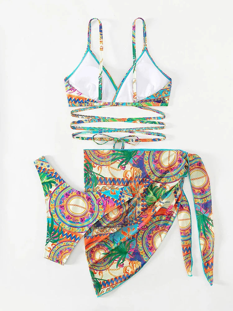 Berlinda® | Push-Up Swimwear With Crossed Straps And Cover-Up