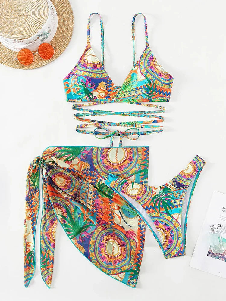 Berlinda® | Push-Up Swimwear With Crossed Straps And Cover-Up