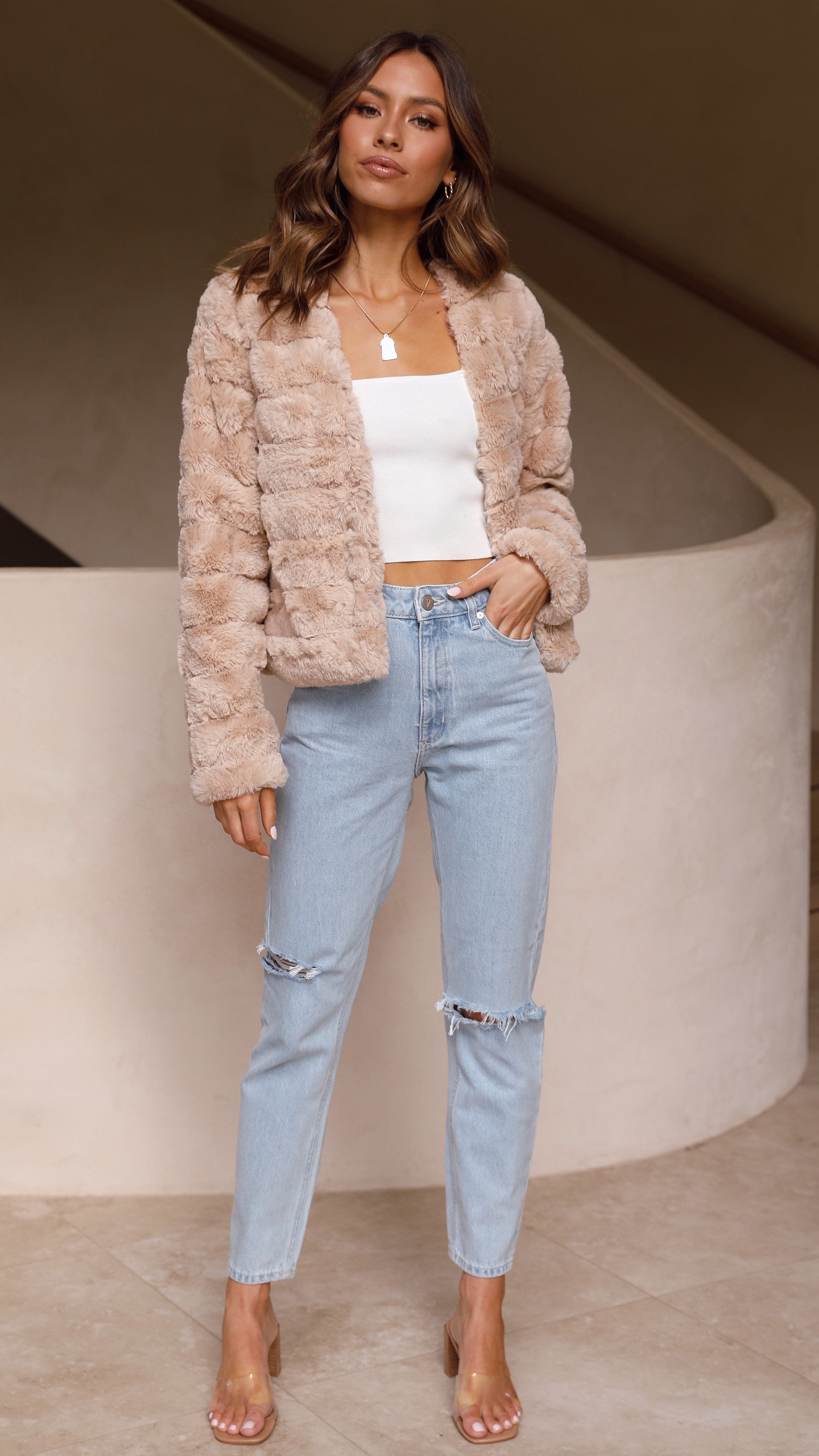 Nancy | Women's Cropped Faux Fur Jacket