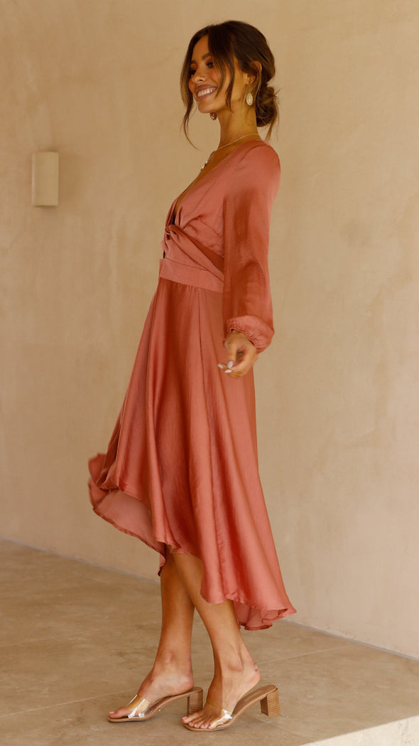 Ava® | Midi satin dress