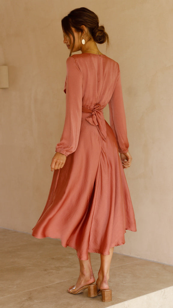 Ava® | Midi satin dress