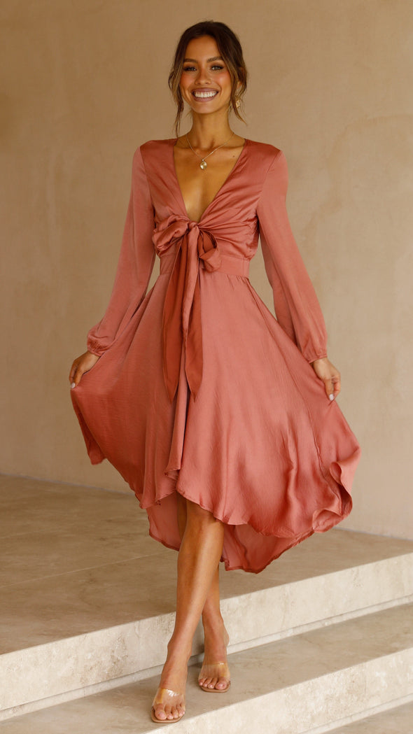 Ava® | Midi satin dress