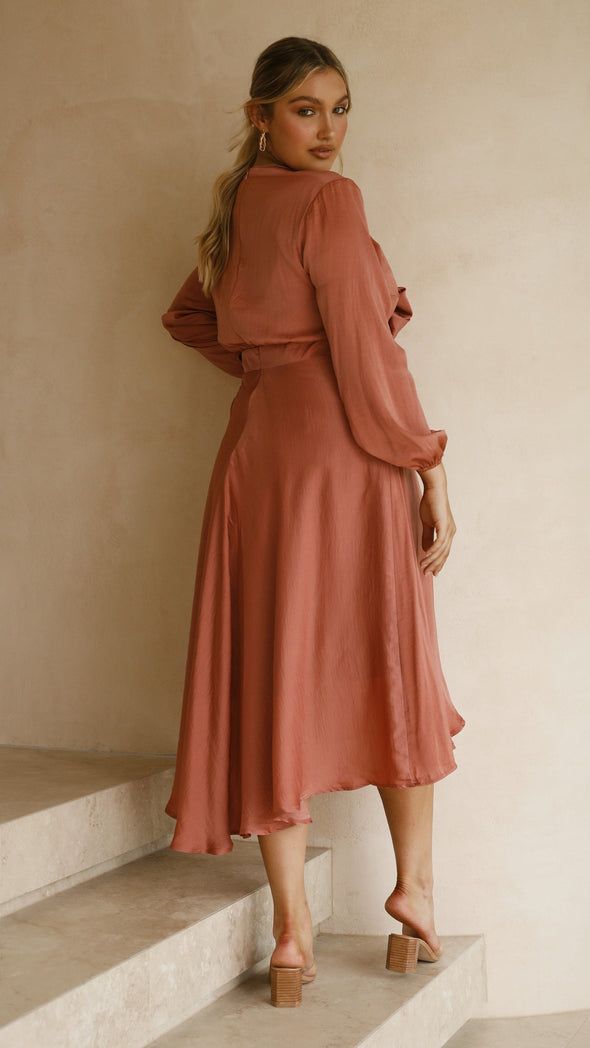 Ava® | Midi satin dress