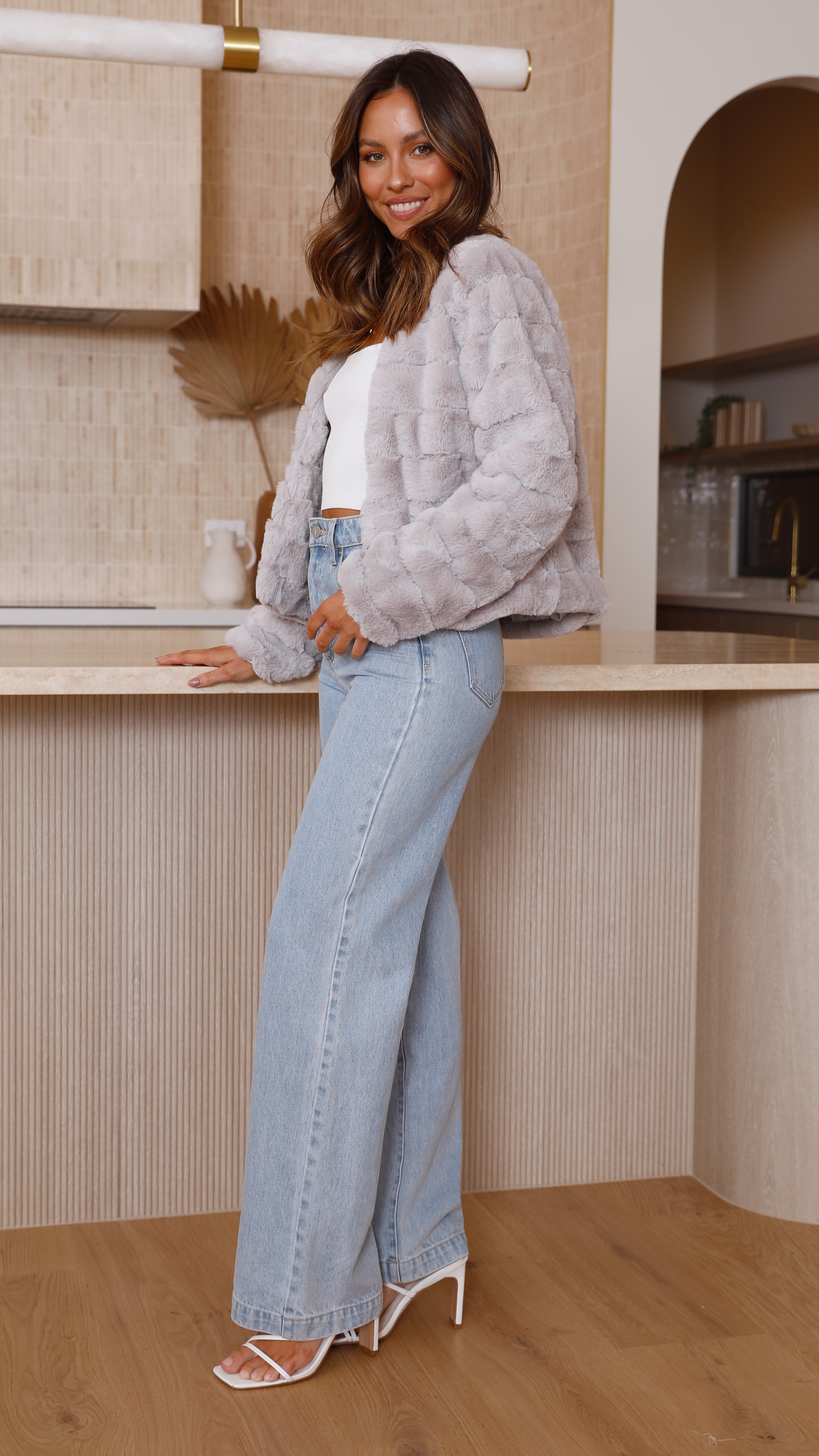 Nancy | Women's Cropped Faux Fur Jacket