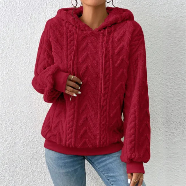 Cecilia® | Loose-fitting fleece sweater with hood