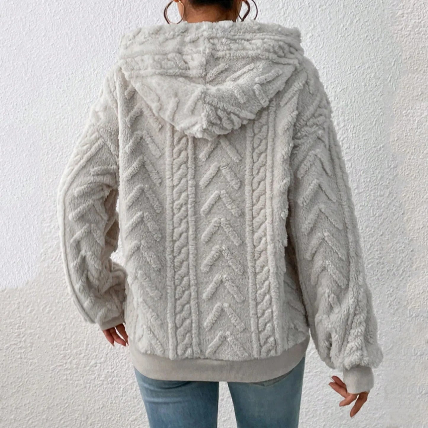 Cecilia® | Loose-fitting fleece sweater with hood