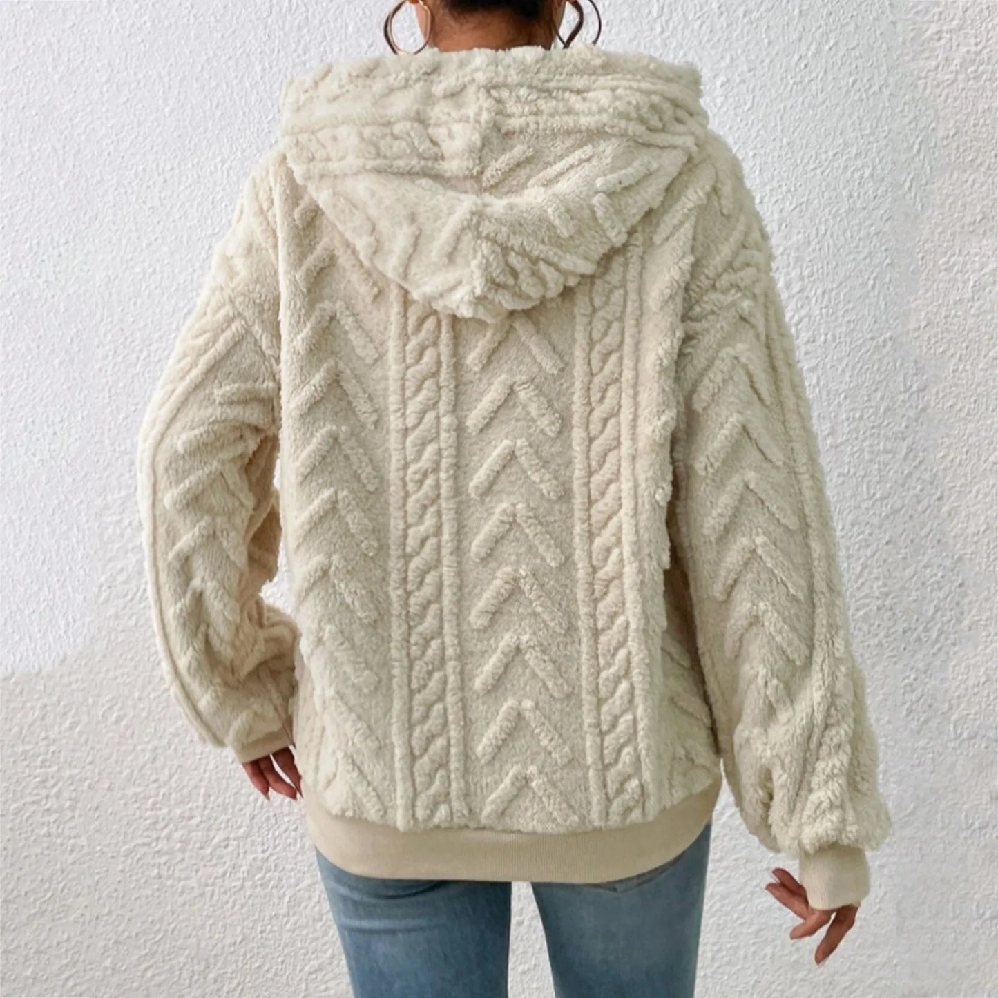 Cecilia® | Loose-fitting fleece sweater with hood