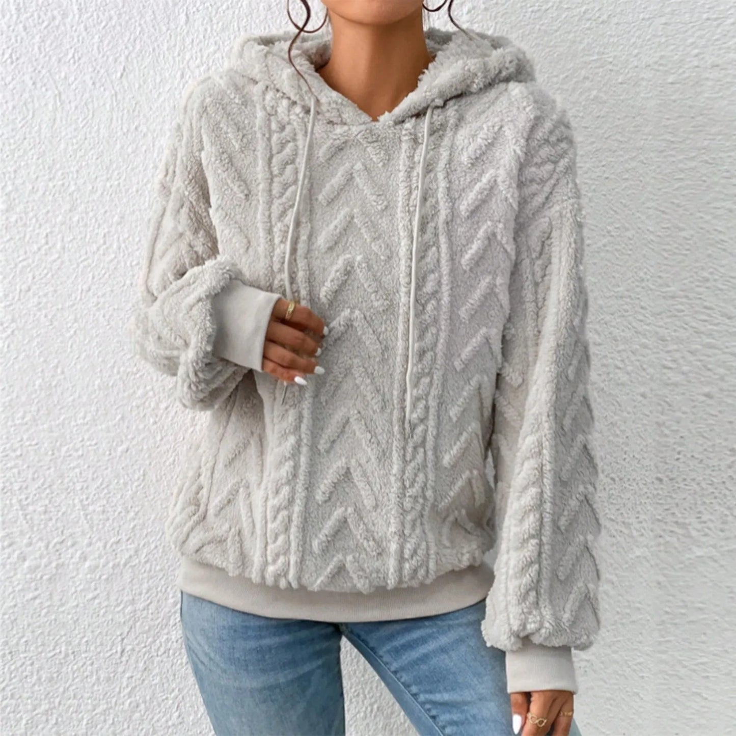 Cecilia® | Loose-fitting fleece sweater with hood
