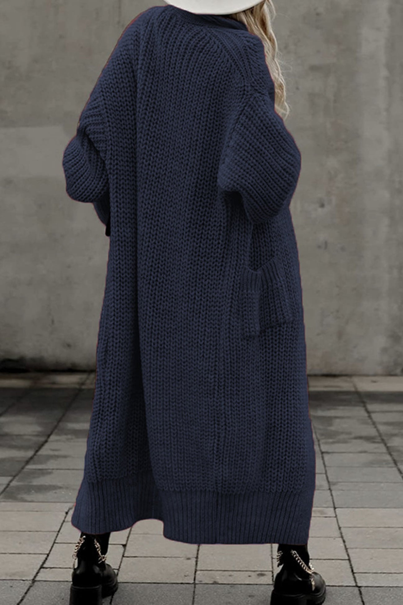 Claudia® | Lantern Sleeve Front With Pockets Long Cardigan
