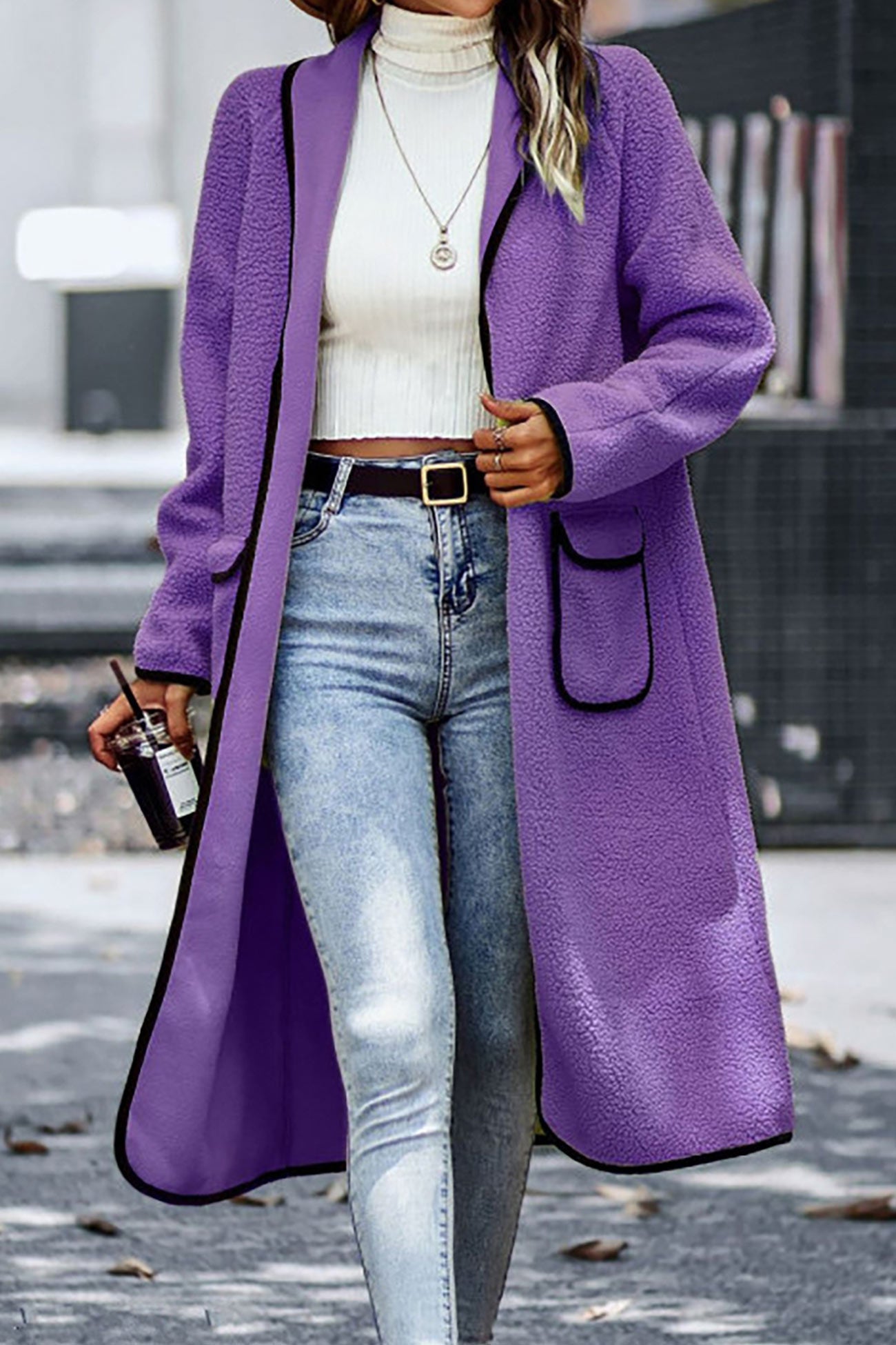 Annelie® | Plush cardigan with lapel pockets
