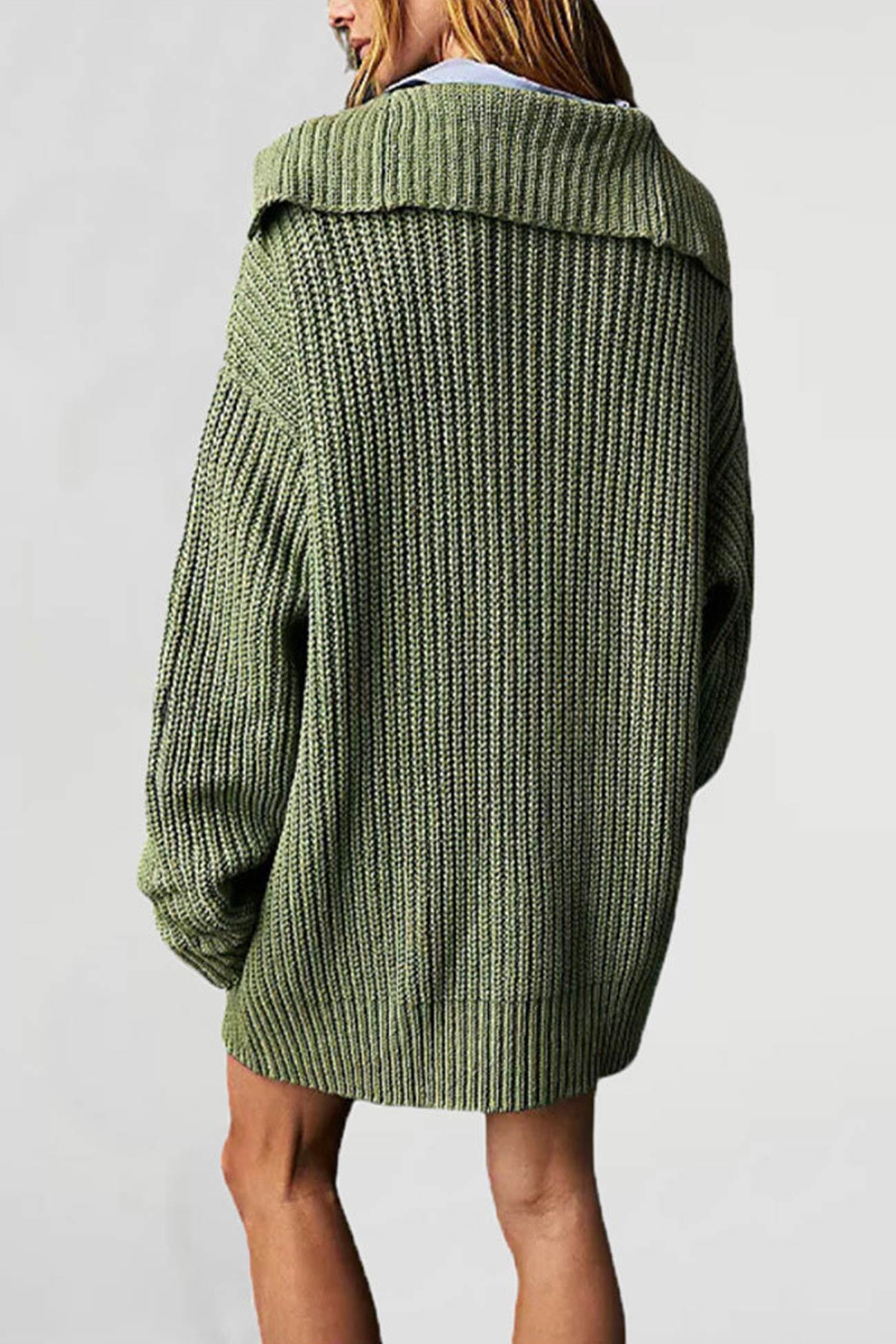 Annelies® | Mid-length cardigan with lapels and a single buckle