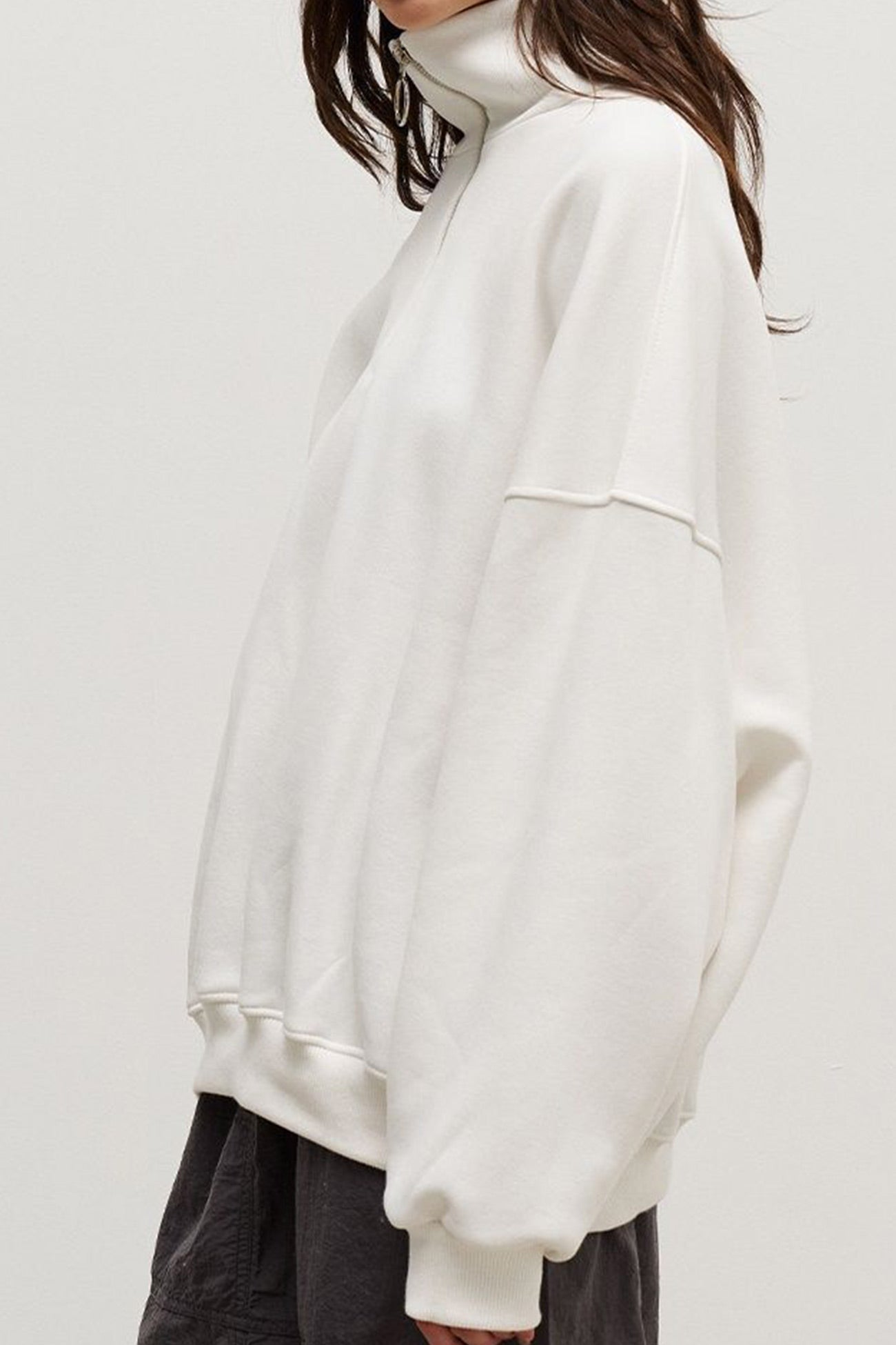 Dafne® | Lapel zip-up sweatshirt