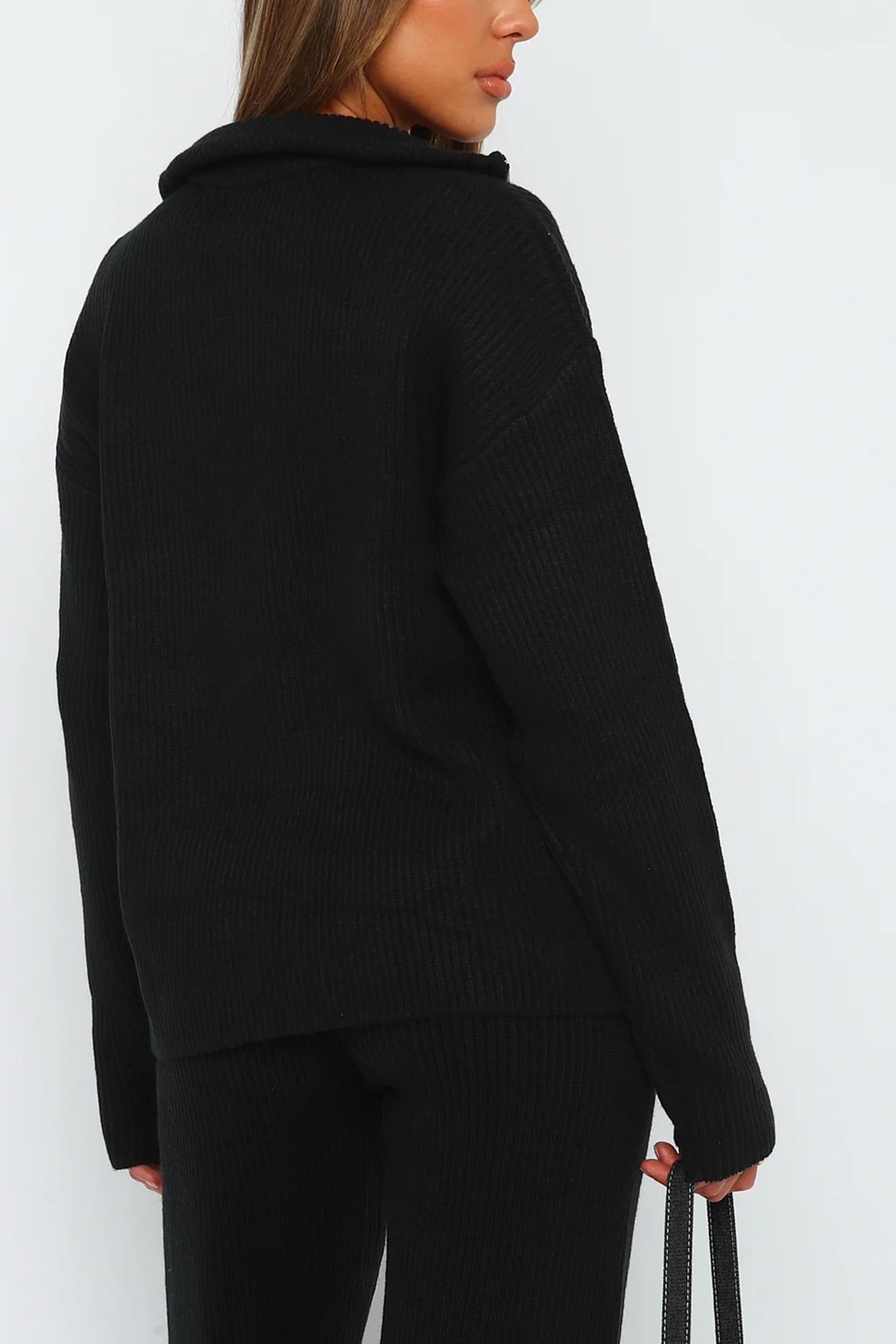 Bernadette® | Two-piece outfit in ribbed knit with lapels and zip fastening