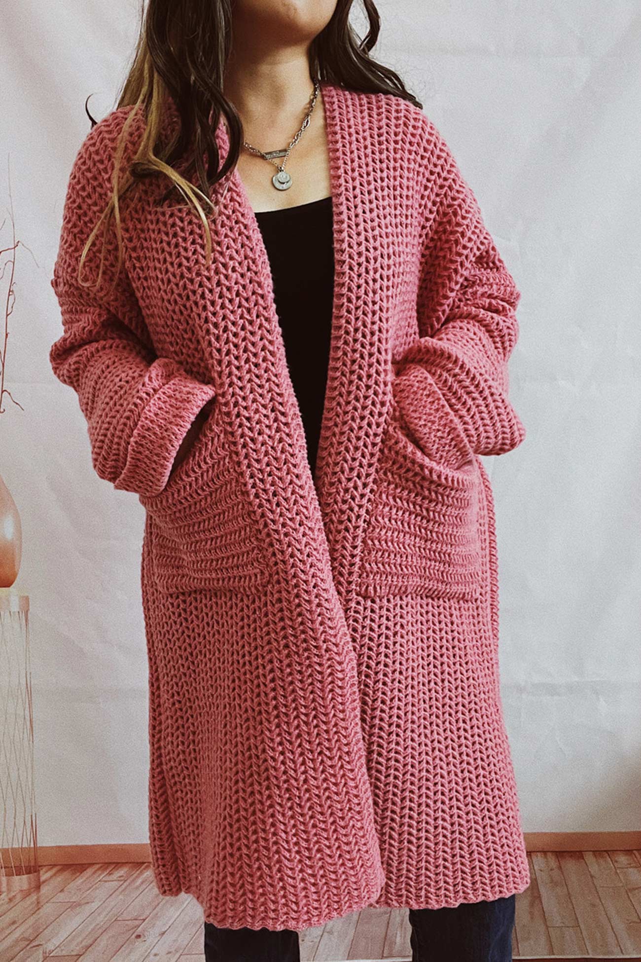 Daniela® | Large Pocket Open Front Cardigan