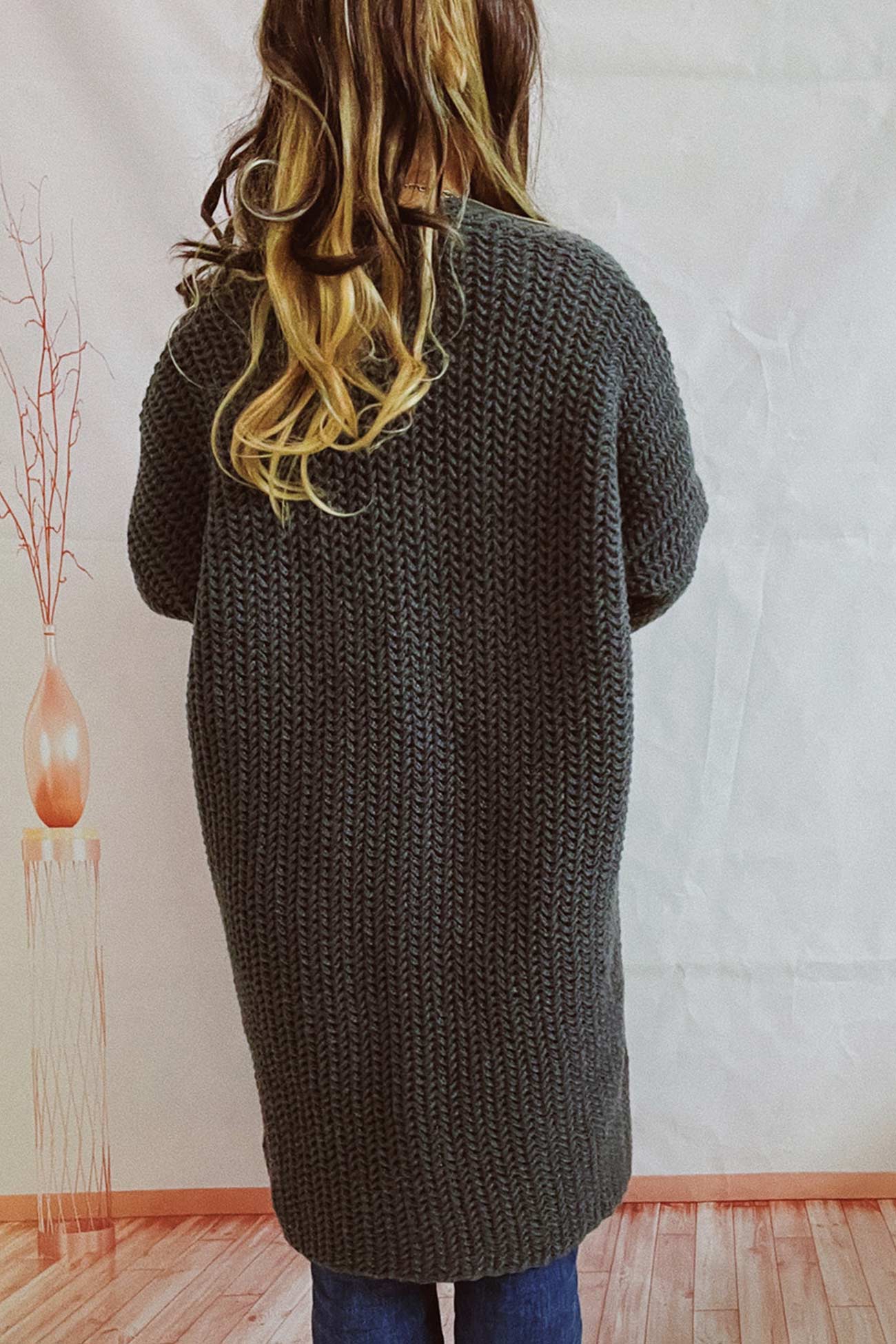 Daniela® | Large Pocket Open Front Cardigan