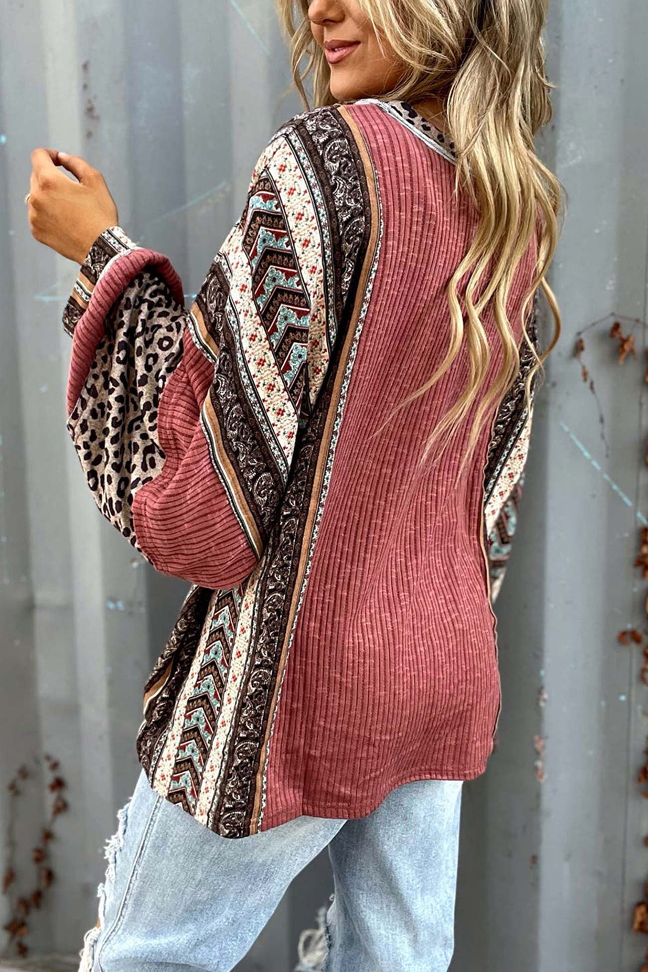 Edna® | Striped sweater with leopard contrast