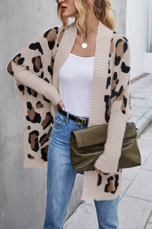 Elizabeth® | Open front leopard print cardigan