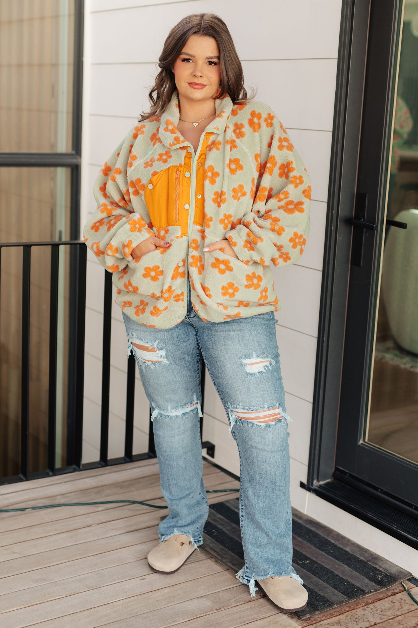 Carina® | Love It Don't Leave It floral fleece jacket