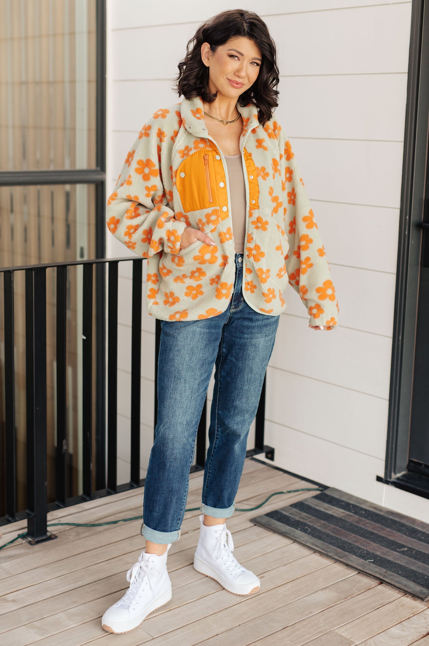 Carina® | Love It Don't Leave It floral fleece jacket