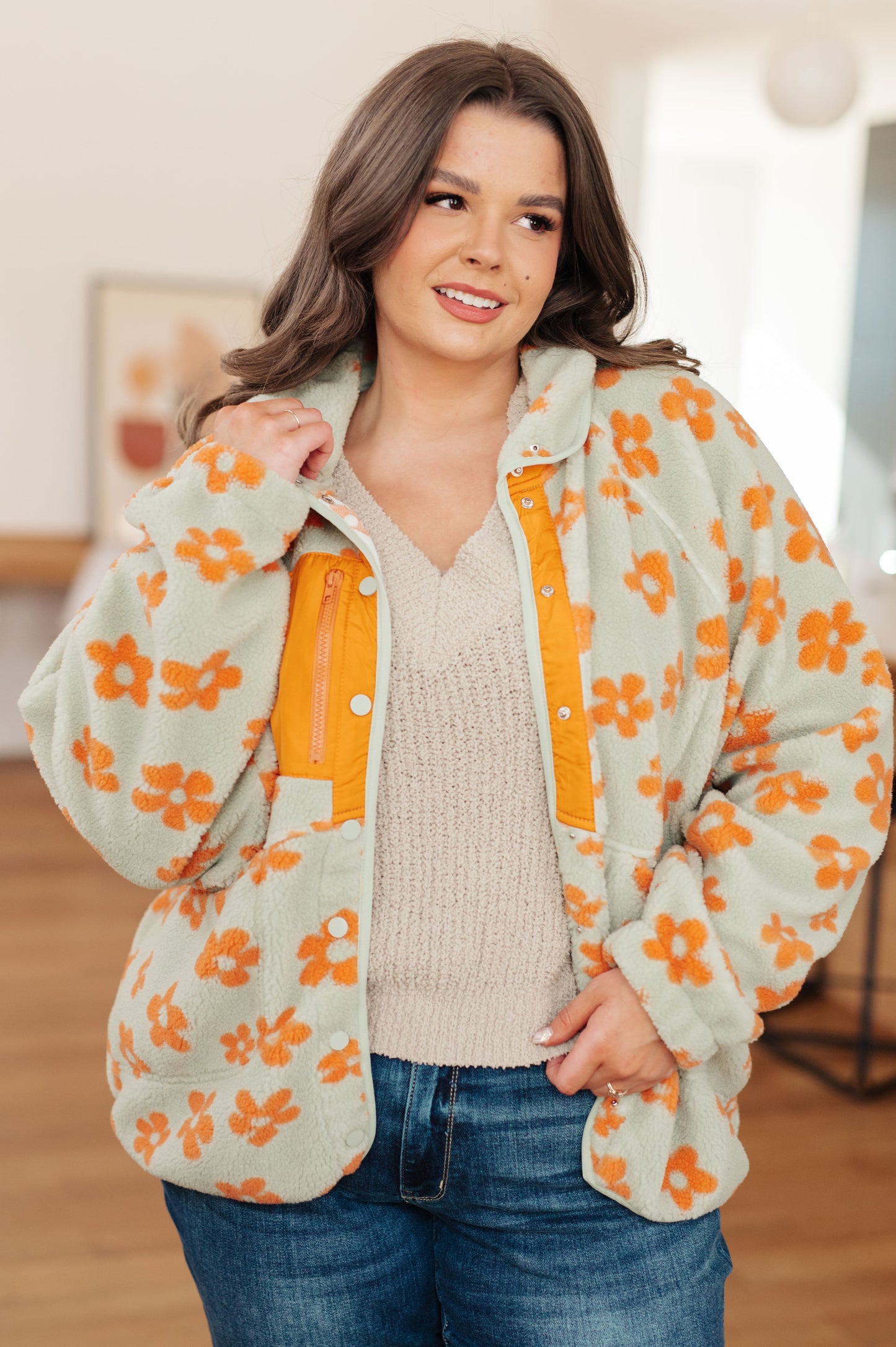 Carina® | Love It Don't Leave It floral fleece jacket