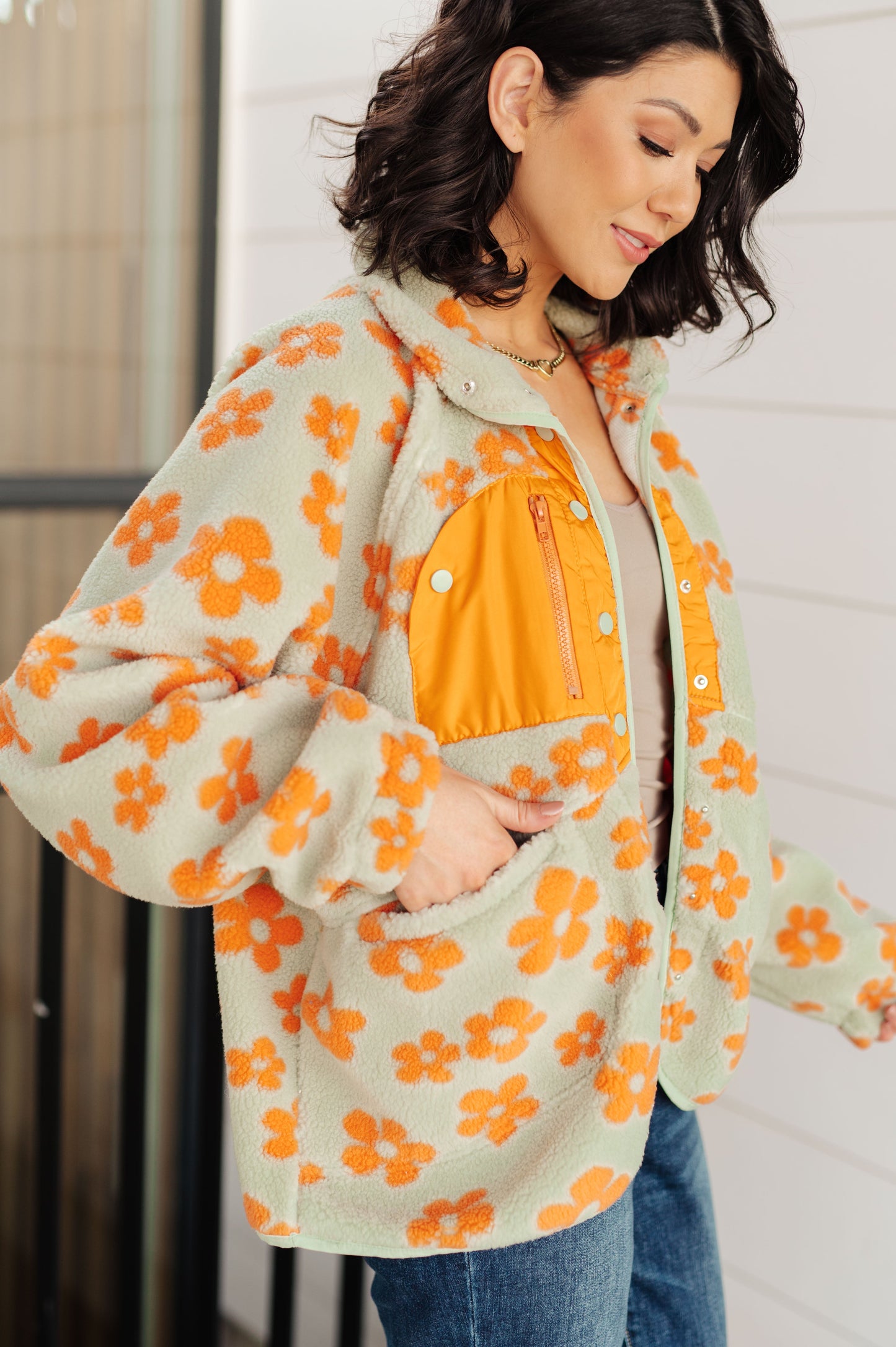 Carina® | Love It Don't Leave It floral fleece jacket