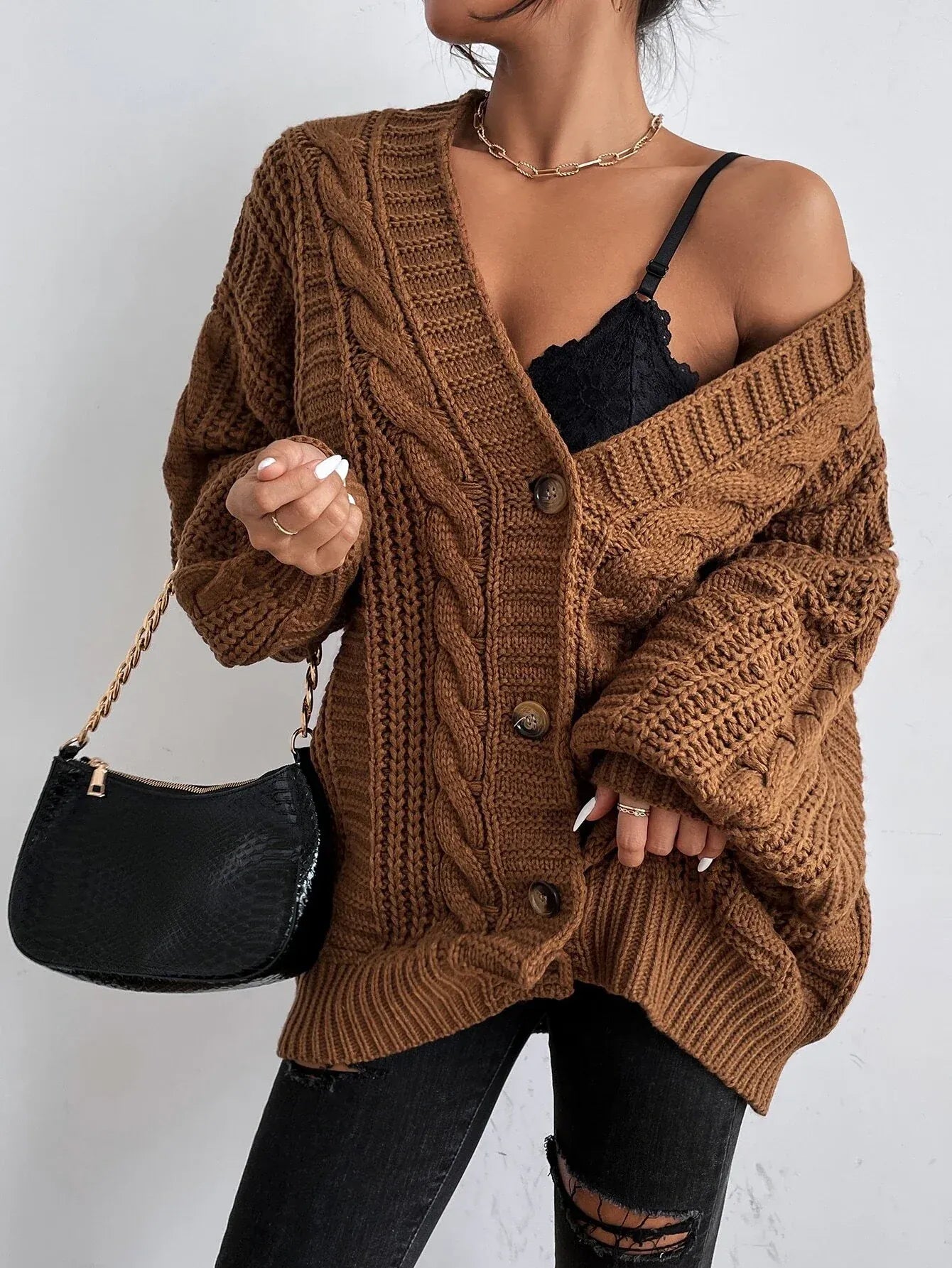 Jean | Women's Oversized Cable Knit Cardigan