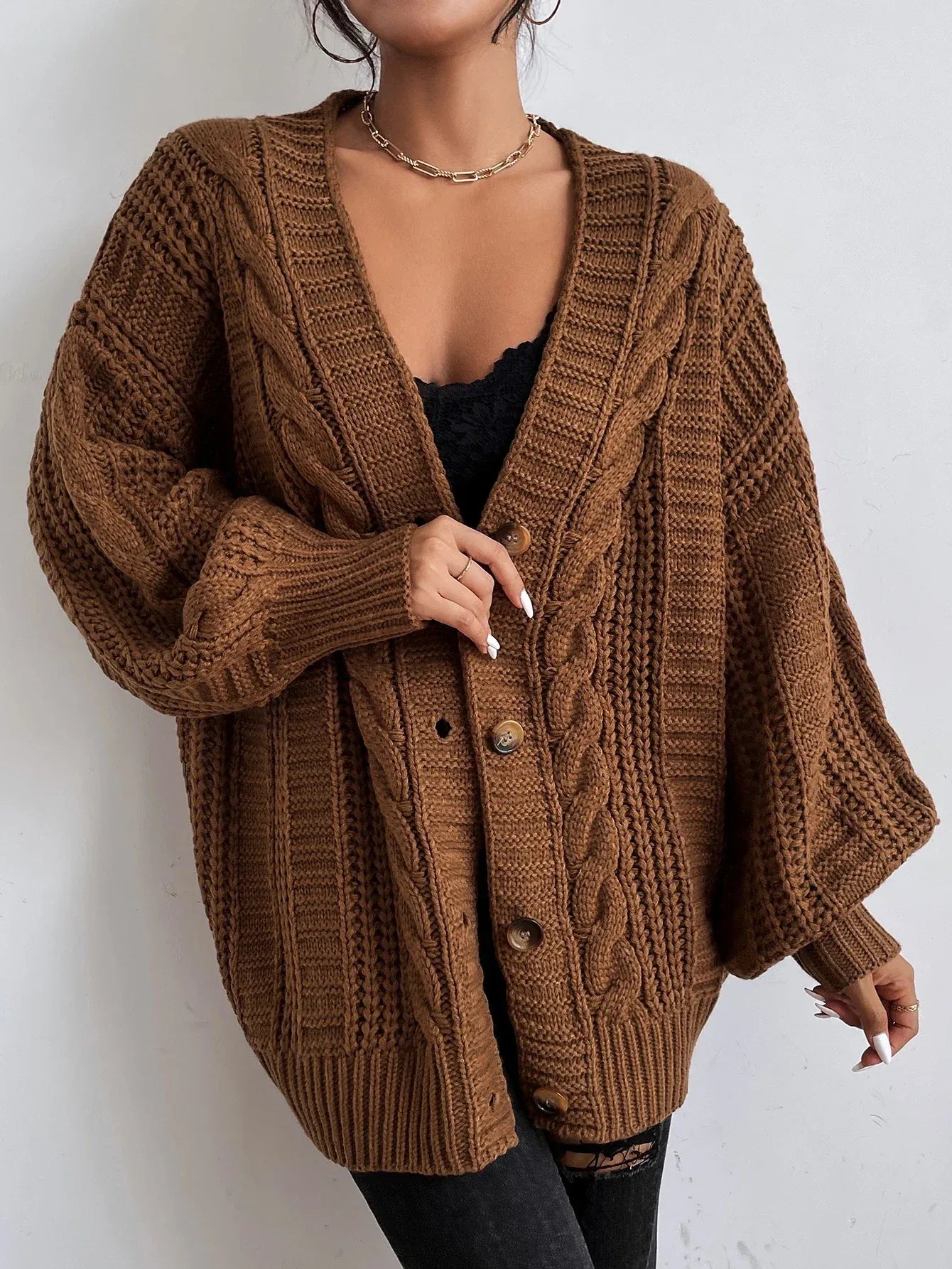 Jean | Women's Oversized Cable Knit Cardigan