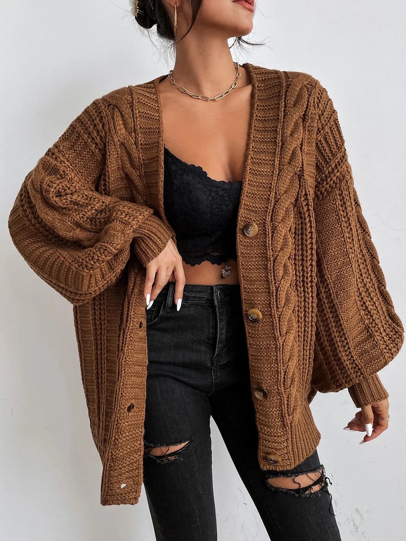 Jean | Women's Oversized Cable Knit Cardigan