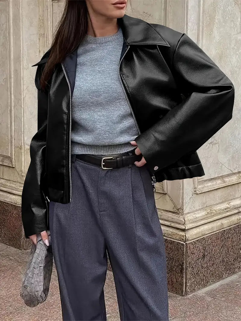 Karen | Women's Relaxed Fit Zip-Up Bomber Jacket
