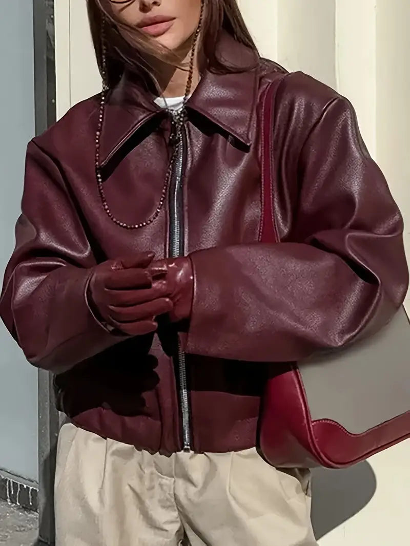 Karen | Women's Relaxed Fit Zip-Up Bomber Jacket