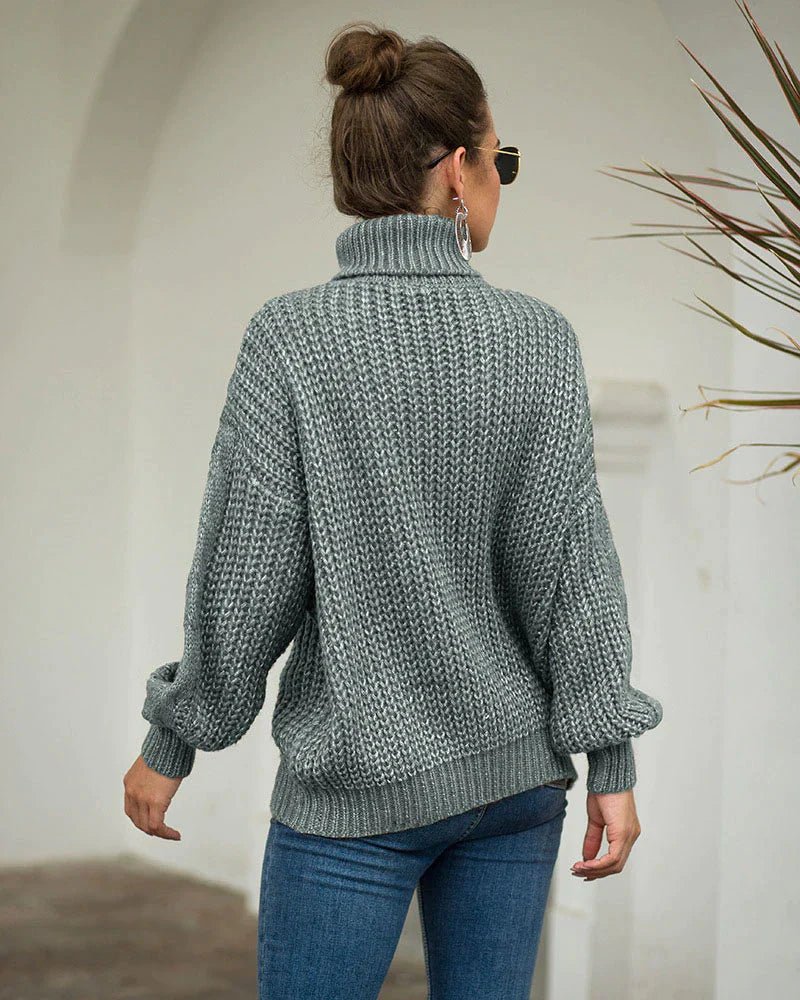Hazel | Women's Oversized Cable Knit Turtleneck Sweater