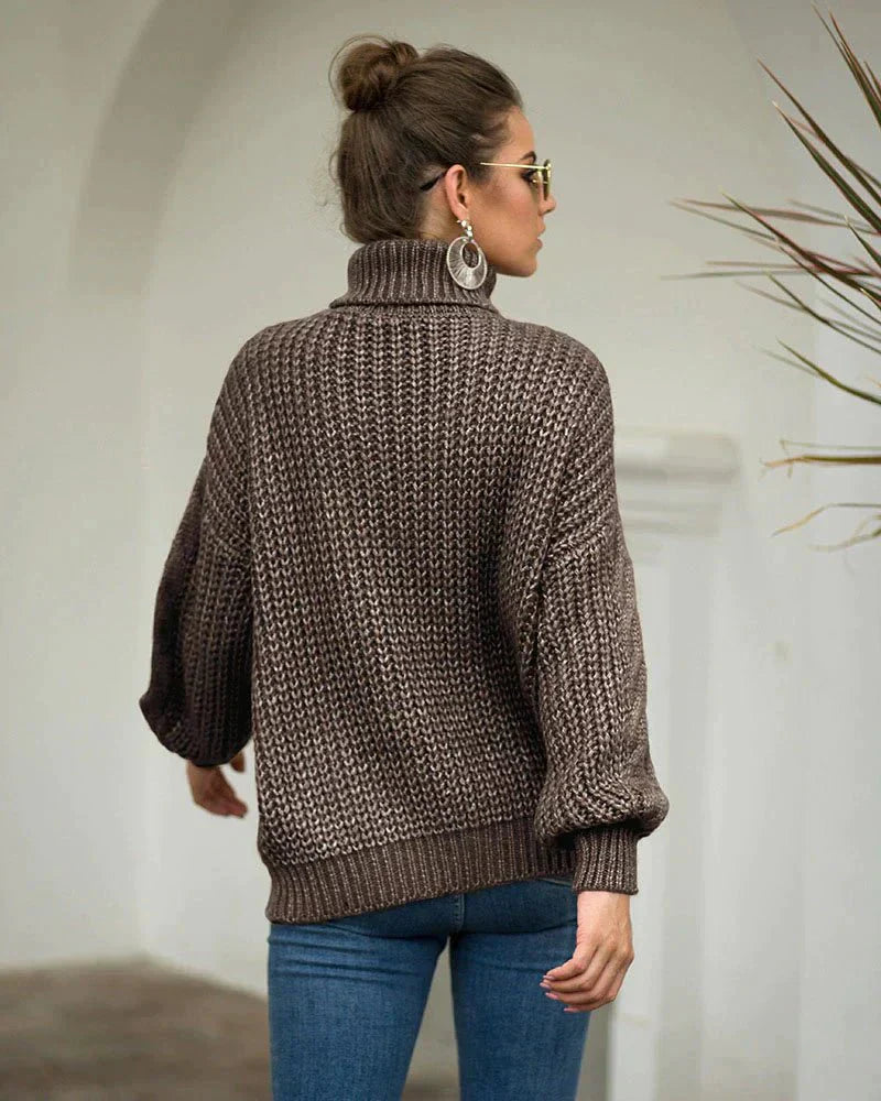 Hazel | Women's Oversized Cable Knit Turtleneck Sweater