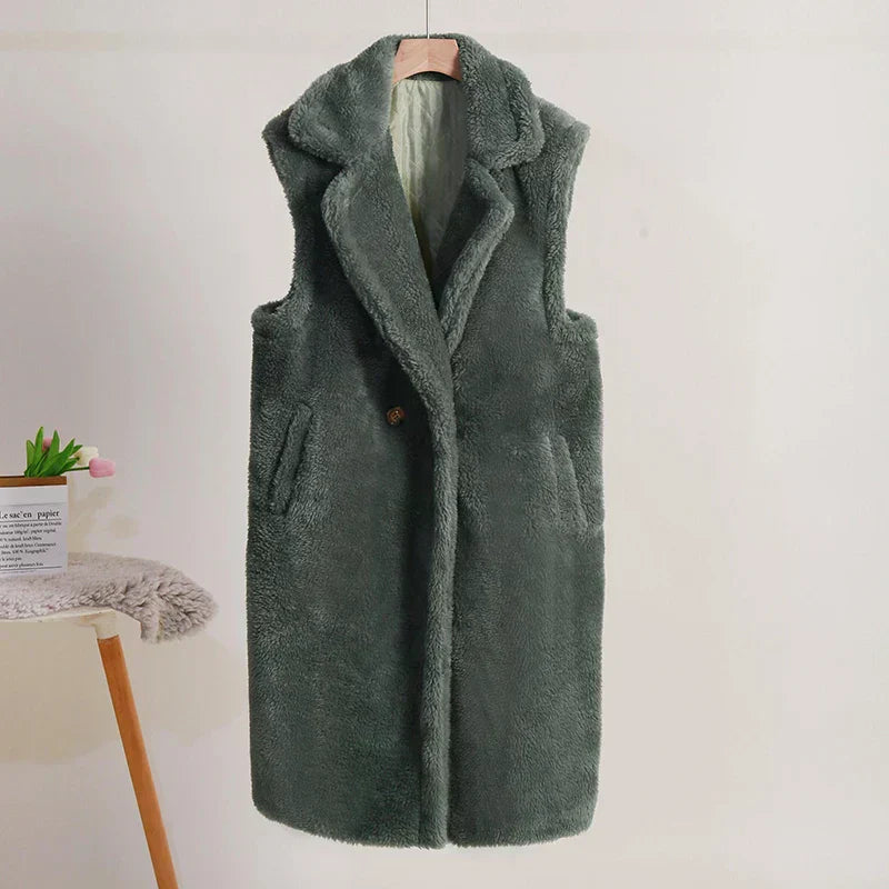 Aimee | Women's Sleeveless Double Breasted Long Vest