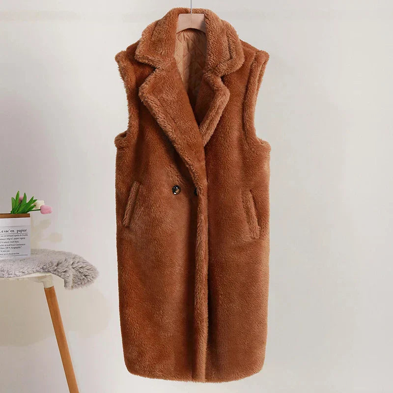 Aimee | Women's Sleeveless Double Breasted Long Vest