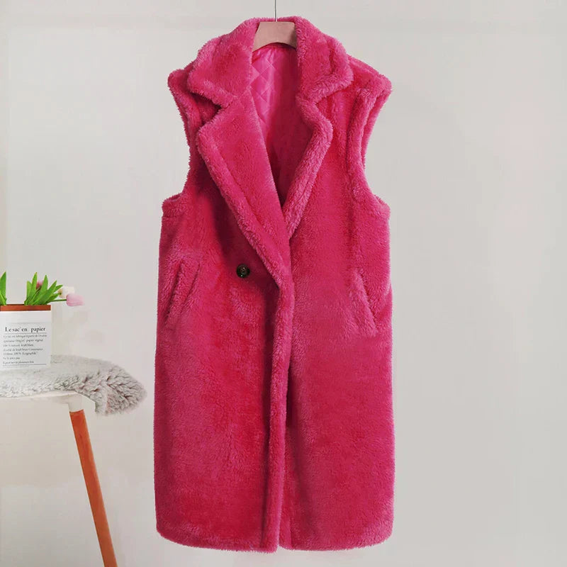 Aimee | Women's Sleeveless Double Breasted Long Vest