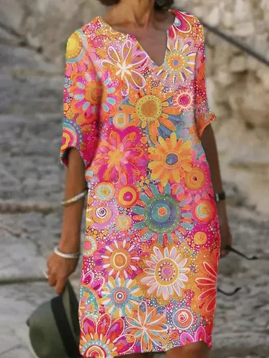 Felicia | Floral Radiant Dress - Vibrant and Stylish Elegance