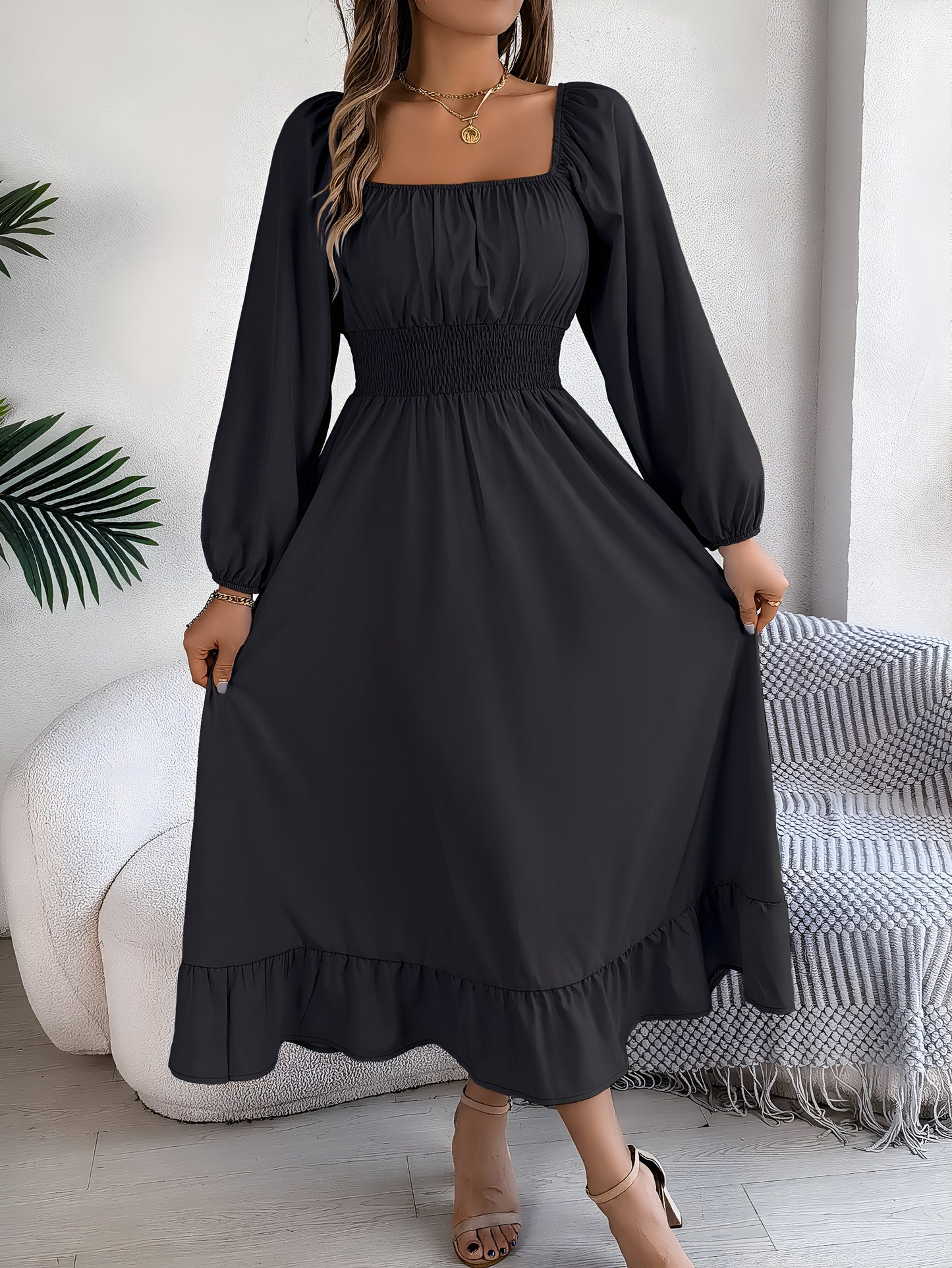 Alicia® | Women's High Waist Ruffle Bridesmaid Dress