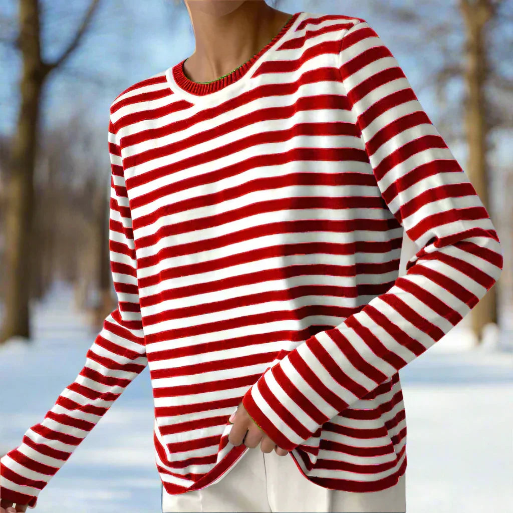 Gail | Striped Cotton Long Sleeve T-Shirt for Women