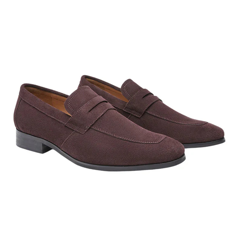 Men’s Loafers – Suede Finish – Slip-On Penny Design – Formal Smart Casual Shoe