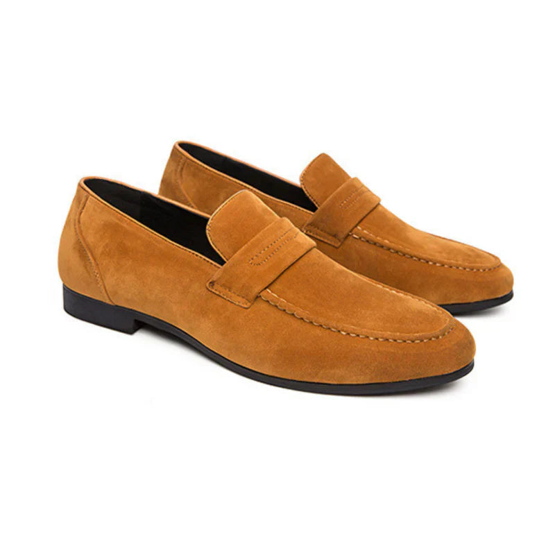 Men’s Loafers – Suede Finish – Slip-On Penny Design – Formal Smart Casual Shoe