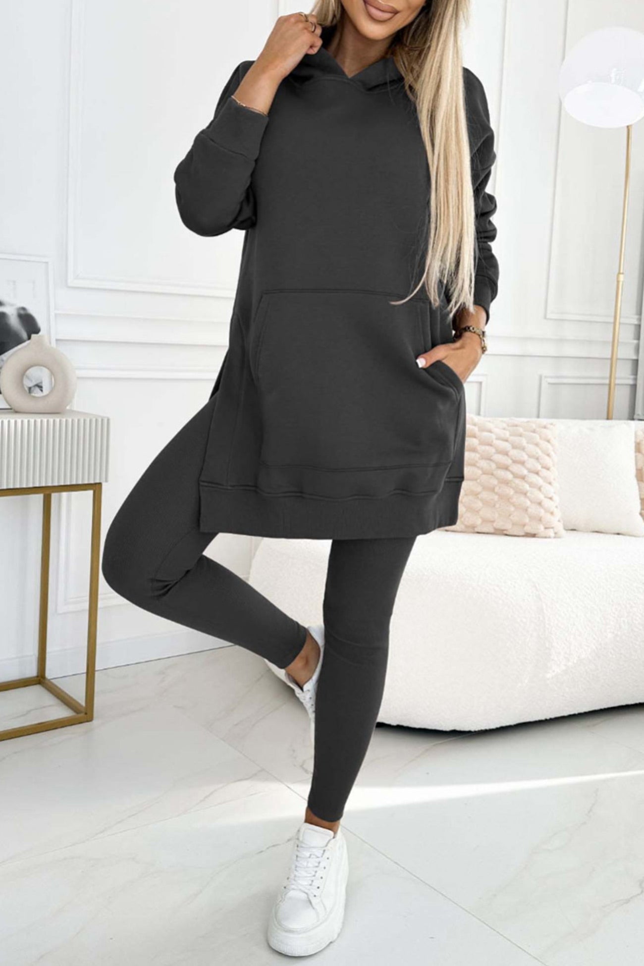 Carla® | Mid-Length Hooded Slit Leggings Suits