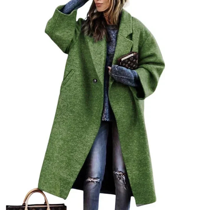 Hannah | Stylish Long Plaid Coat