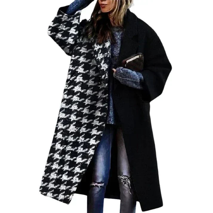 Hannah | Stylish Long Plaid Coat