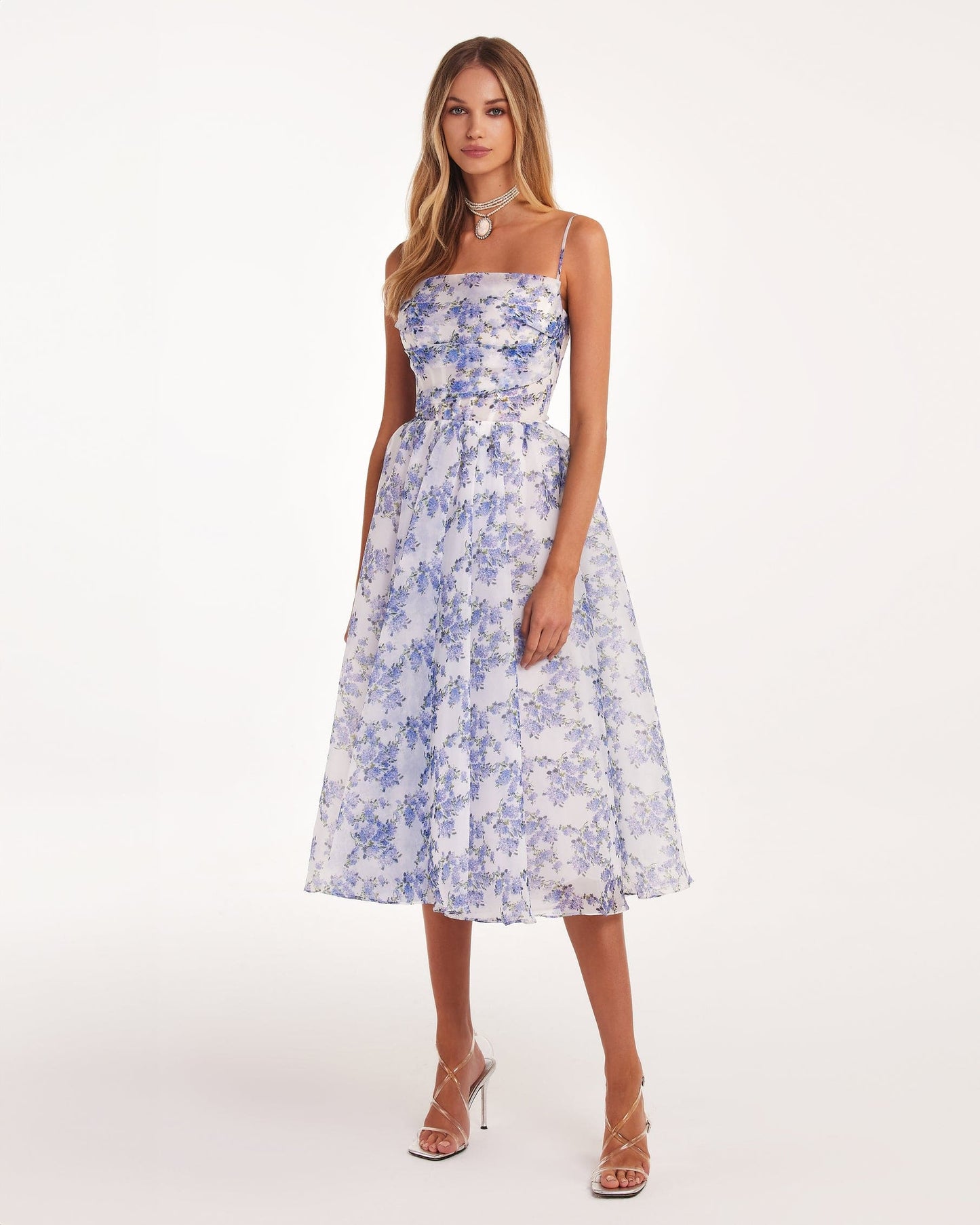 Antonia® | Blue midi dress with thin straps